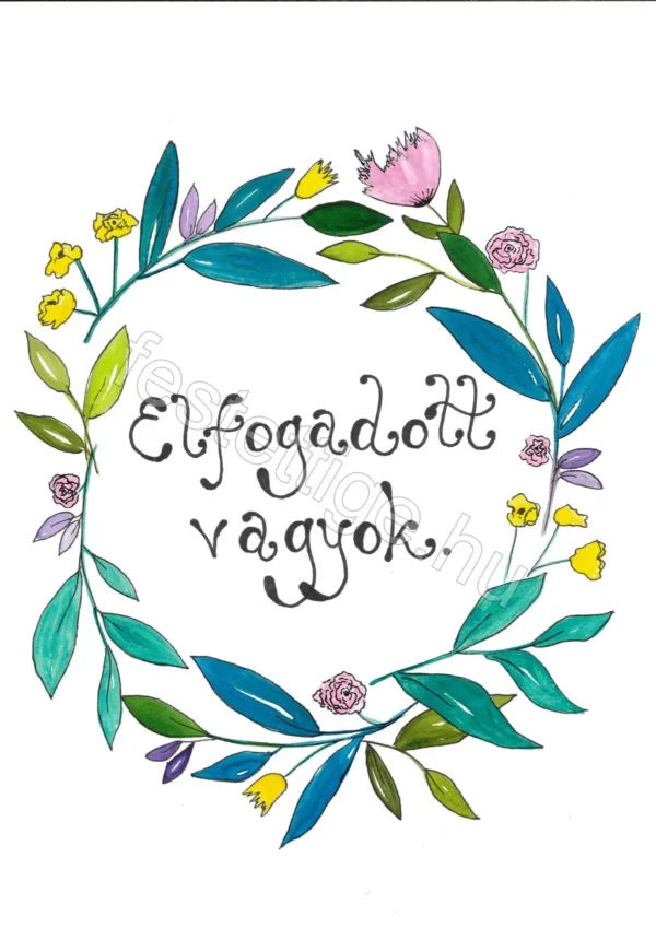 277 Elfogadott vagyok. (rózsaszín, sárga virágos)