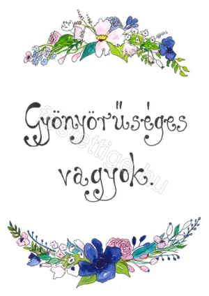 Gyönyörűséges vagyok. (rózsaszín - kék virágos)
